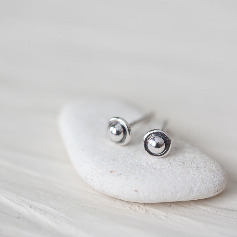 4.5mm Tiny Sterling Silver UFO Stud Earrings - jewelry by CookOnStrike
