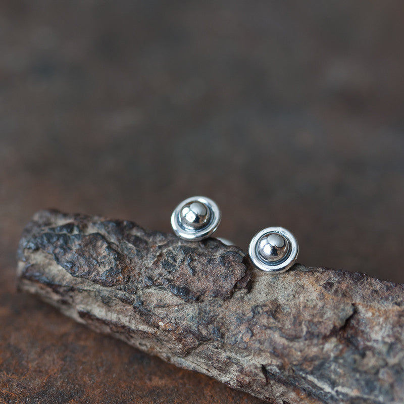 4.5mm Tiny Sterling Silver UFO Stud Earrings - jewelry by CookOnStrike