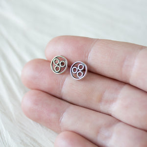 Handcrafted Geometric Stud Earrings, circle bubble cluster earring - jewelry by CookOnStrike