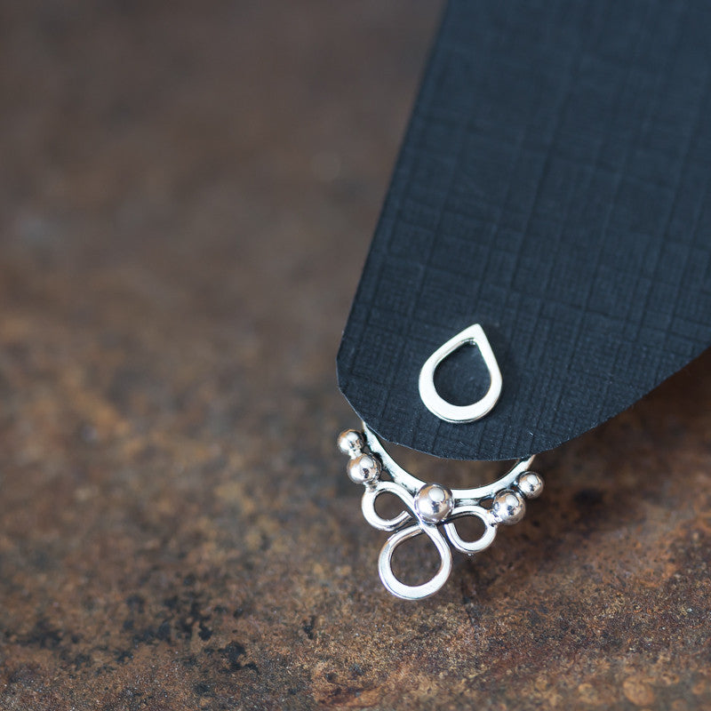 Handmade silver ear jacket earrings, mix and match front and back earring - jewelry by CookOnStrike