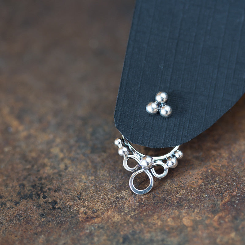 Handmade silver ear jacket earrings, mix and match front and back earring - jewelry by CookOnStrike