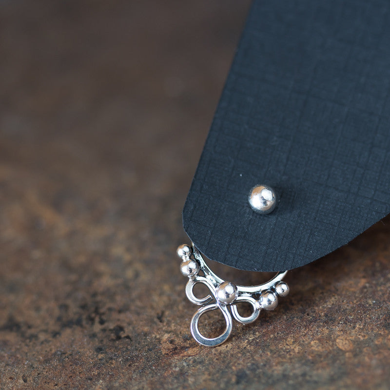 Handmade silver ear jacket earrings, mix and match front and back earring - jewelry by CookOnStrike