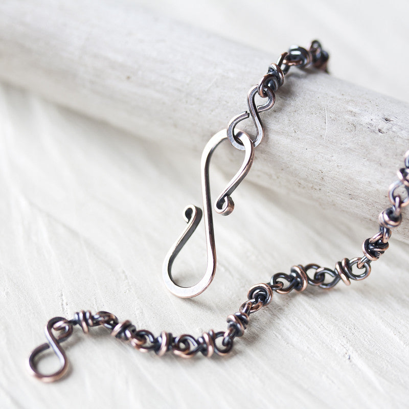 Dainty wire wrapped copper chain bracelet - jewelry by CookOnStrike