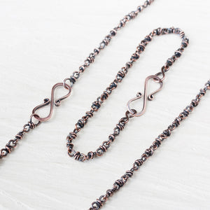 Copper Jewelry SET: Handmade Copper Chain Necklace and Bracelet - jewelry by CookOnStrike