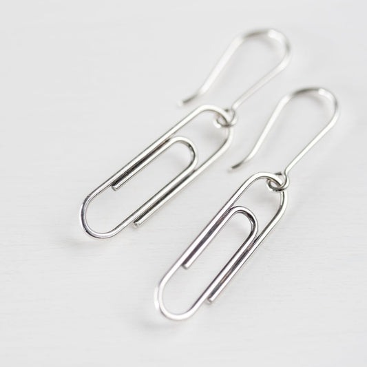 Realistic Paperclip Earrings Handcrafted in Sterling Silver - CookOnStrike