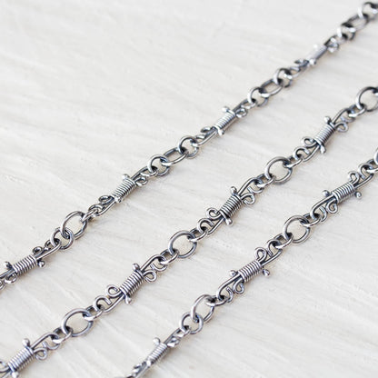 Handmade Wire Wrapped Silver Links Chain, Sterling Silver - jewelry by CookOnStrike