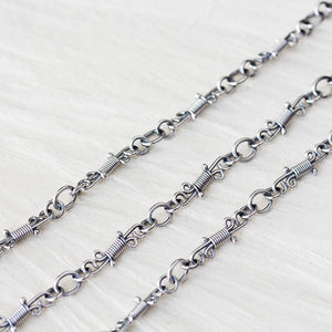 Handmade Wire Wrapped Silver Links Chain, Sterling Silver - jewelry by CookOnStrike