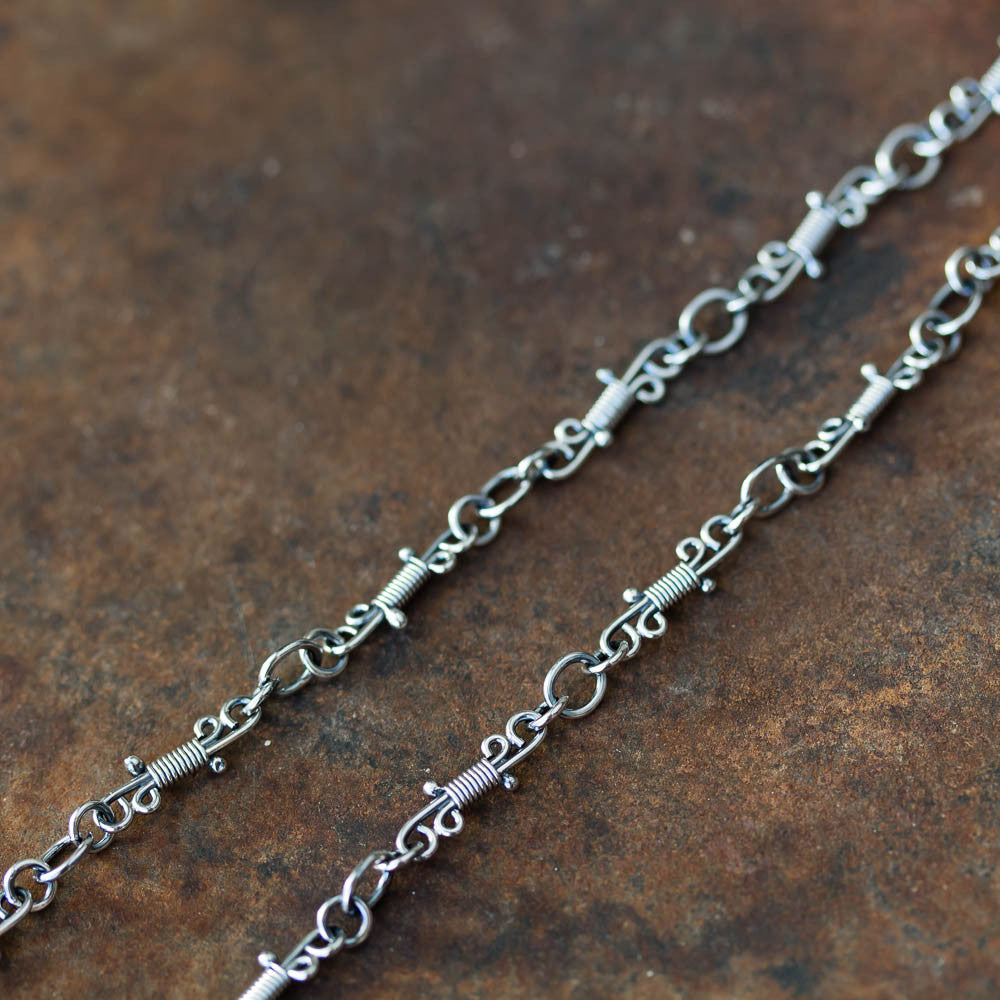 Handmade Wire Wrapped Silver Links Chain, Sterling Silver - jewelry by CookOnStrike