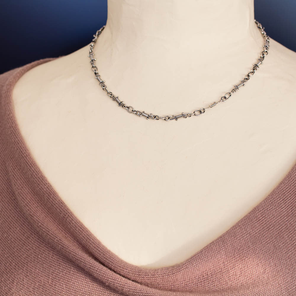 Handmade Wire Wrapped Silver Links Chain, Sterling Silver - jewelry by CookOnStrike