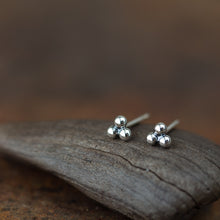 Load image into Gallery viewer, 4mm Sterling Silver Stud Earrings, Three Balls - jewelry by CookOnStrike