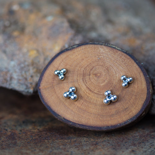 Three Dot Stud Earring Set, 4mm and 5mm - jewelry by CookOnStrike