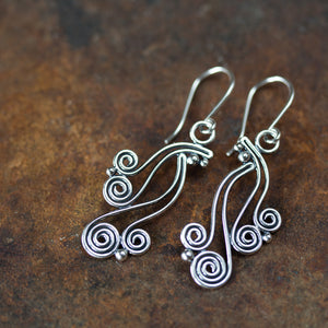 Spiral Waterfall Dangle Earrings, Sterling Silver - jewelry by CookOnStrike