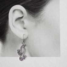 Load image into Gallery viewer, Spiral Waterfall Dangle Earrings, Sterling Silver - jewelry by CookOnStrike