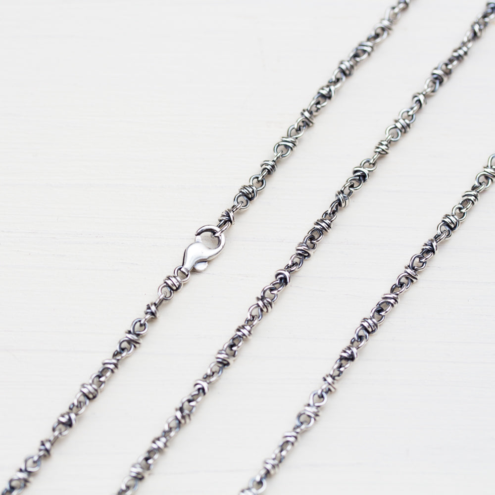 Unisex Wire Wrapped Chain For Pendant, Sterling Silver - jewelry by CookOnStrike