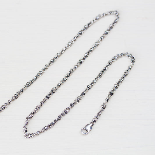 Unisex Wire Wrapped Chain For Pendant, Sterling Silver - jewelry by CookOnStrike