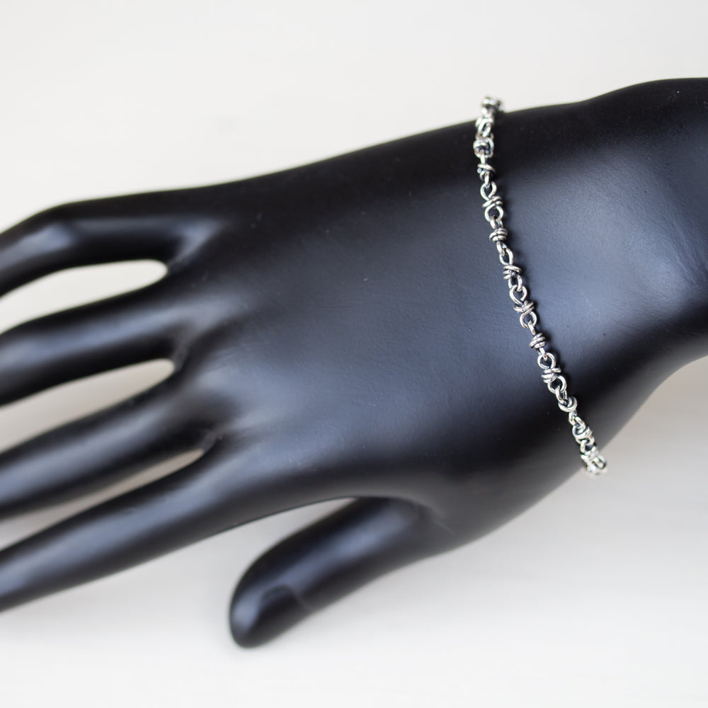 Simple Wire Wrapped Link Chain Bracelet, Sterling Silver - jewelry by CookOnStrike