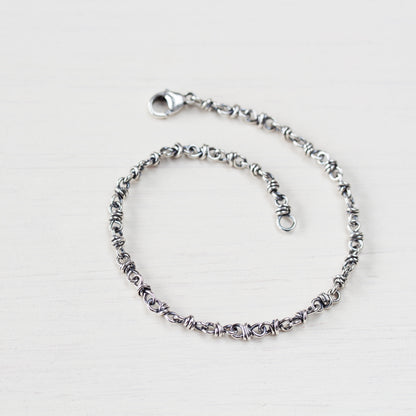 Simple Wire Wrapped Link Chain Bracelet, Sterling Silver - jewelry by CookOnStrike