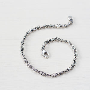 Simple Wire Wrapped Link Chain Bracelet, Sterling Silver - jewelry by CookOnStrike