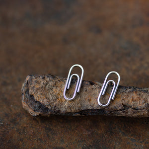 Small Silver Paperclip Earrings - jewelry by CookOnStrike