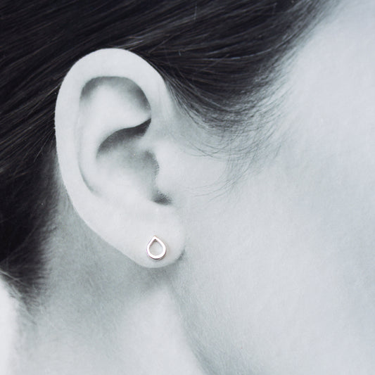 Tiny Teardrop Stud Earrings, mini simple raindrop - jewelry by CookOnStrike