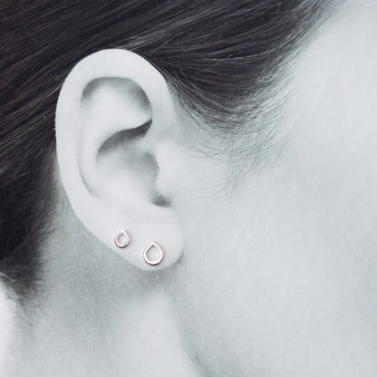 Silver Rain Droplets - Double Piercing Stud Earring Set - jewelry by CookOnStrike