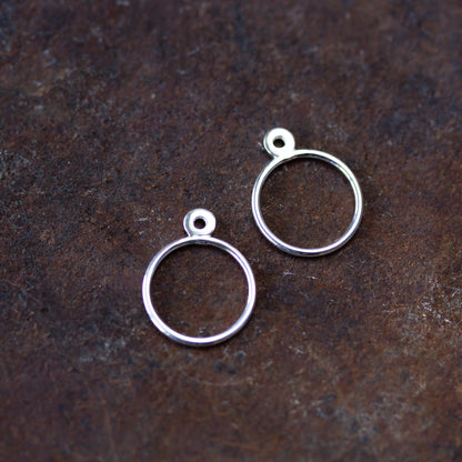 Minimalist Silver Circle Ear Jackets - jewelry by CookOnStrike