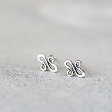 Load image into Gallery viewer, Abstract Tiny Squiggle Stud Earrings, Sterling Silver - jewelry by CookOnStrike
