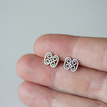 Load image into Gallery viewer, Small Quadruple Spiral Ornament Stud Earrings, Sterling Silver - jewelry by CookOnStrike
