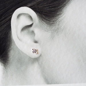 Abstract Tiny Squiggle Stud Earrings, Sterling Silver - jewelry by CookOnStrike