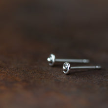 Load image into Gallery viewer, 3mm Teeny Tiny Sterling Silver UFO Stud Earrings - CookOnStrike