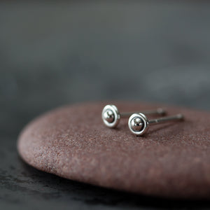 3mm Teeny Tiny Sterling Silver UFO Stud Earrings - CookOnStrike