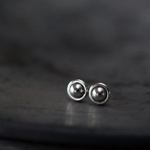 4.5mm Tiny Sterling Silver UFO Stud Earrings - CookOnStrike