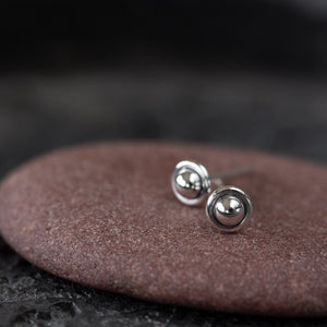4.5mm Tiny Sterling Silver UFO Stud Earrings - CookOnStrike