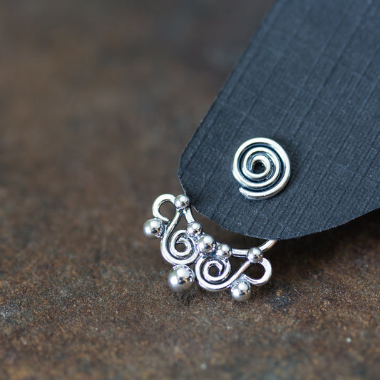 Unique Artisan Handmade Silver Ear Jacket Earrings - jewelry by CookOnStrike