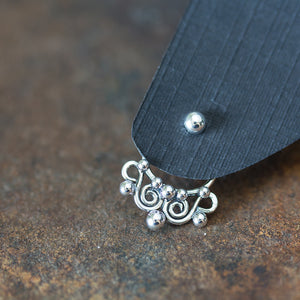 Unique Artisan Handmade Silver Ear Jacket Earrings - jewelry by CookOnStrike