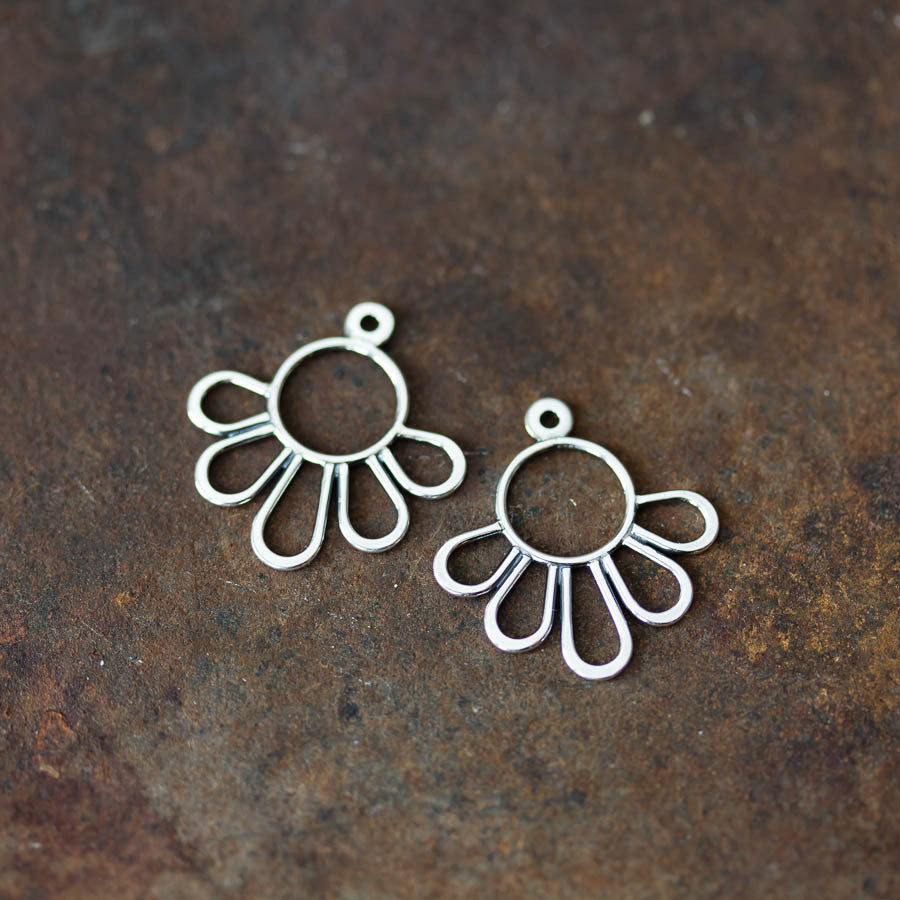 Modern Minimal Silver Petals Ear Jackets, Front And Back Earring Sets - jewelry by CookOnStrike