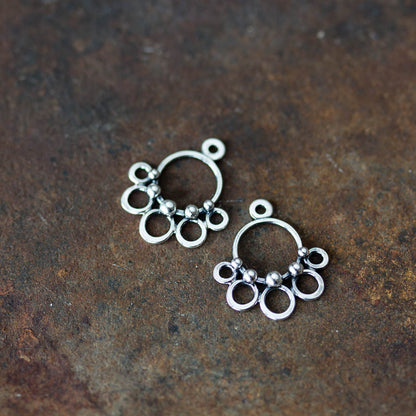 Circles and Dots, Handmade Silver Ear Jackets - jewelry by CookOnStrike