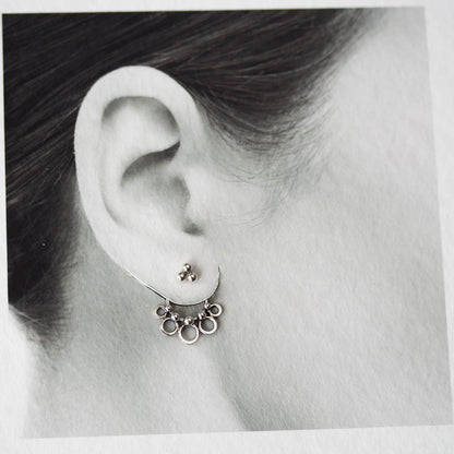 Circles and Dots, Handmade Silver Ear Jackets - jewelry by CookOnStrike
