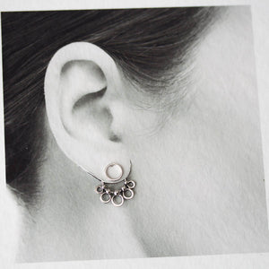 Circles and Dots, Handmade Silver Ear Jackets - jewelry by CookOnStrike