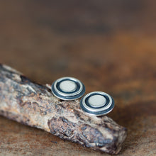 Load image into Gallery viewer, 9.5mm Silver Bullseye Stud Earrings, Unisex - jewelry by CookOnStrike