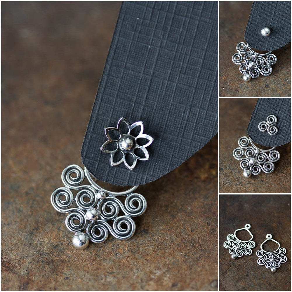 Bigger Ear Jacket Earrings Unique Front and Back Ornament