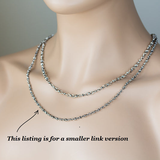 Handcrafted Sterling Silver Chain for pendant, oxidized - jewelry by CookOnStrike