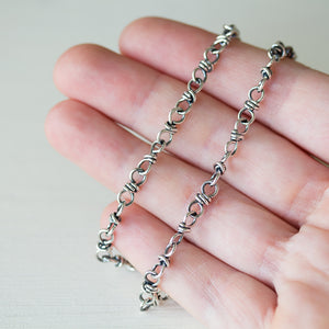 Bigger link wire wrapped chain for pendant, sterling silver - jewelry by CookOnStrike