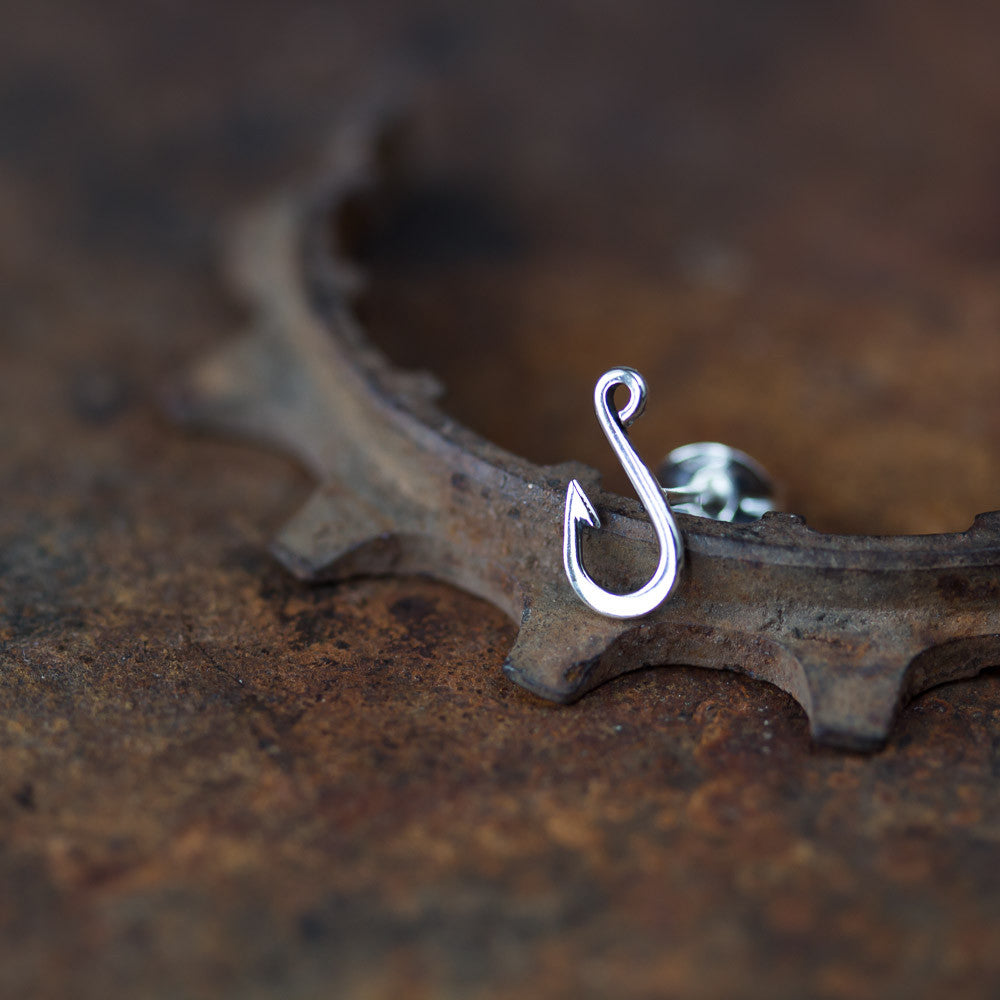Fish Hook Stud, Single Earring - jewelry by CookOnStrike