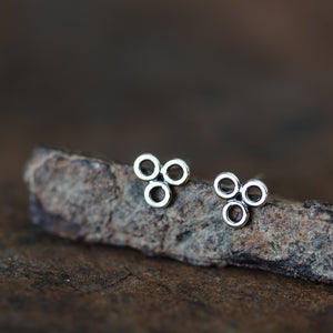 Contemporary Geometric Circle Cluster Stud Earrings, 6mm - jewelry by CookOnStrike