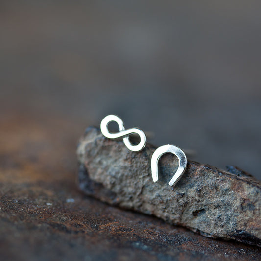 Infinite Luck - Tiny horseshoe and infinity symbol, unisex good luck gift - jewelry by CookOnStrike