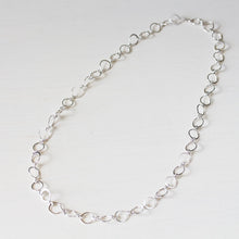 Load image into Gallery viewer, Medium Size Hammered Silver Links Chain, wire wrapped sterling silver necklace - jewelry by CookOnStrike