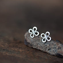 Load image into Gallery viewer, Small Celtic Knot Earrings, Tiny four leaf clover studs - jewelry by CookOnStrike