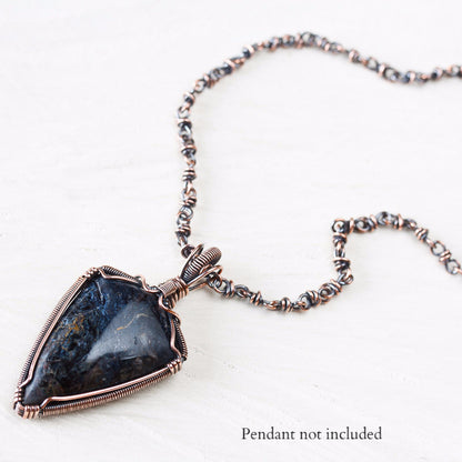 Handmade adjustable copper chain for pendant, wire wrapped links - jewelry by CookOnStrike