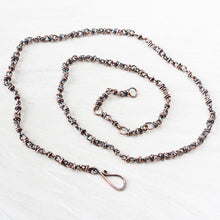 Load image into Gallery viewer, Handmade adjustable copper chain for pendant, wire wrapped links - jewelry by CookOnStrike